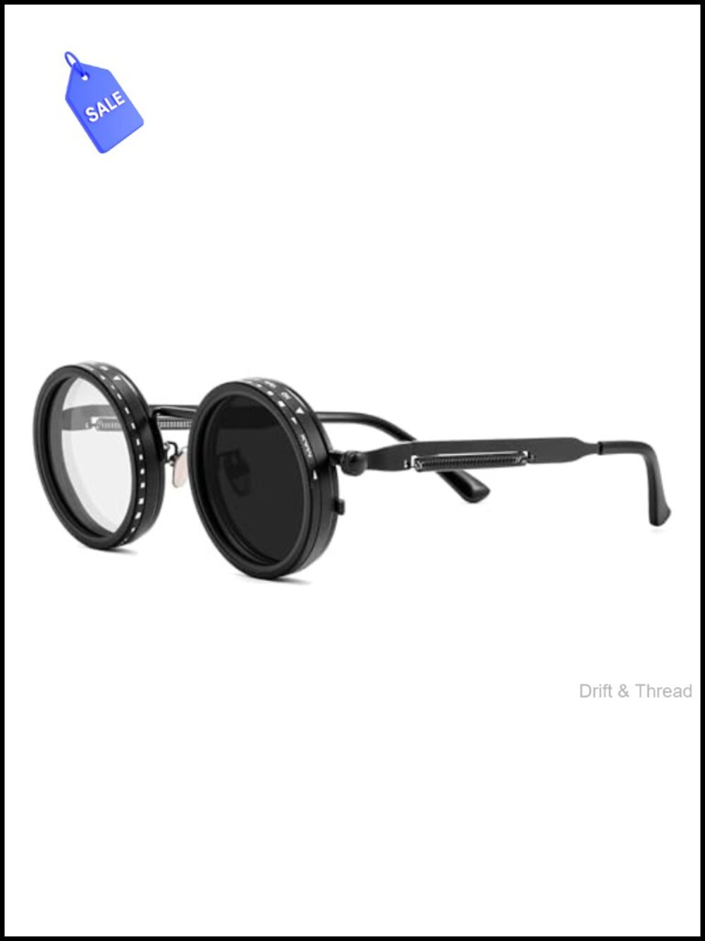 Adjustable Polarized Round Sunglasses UV400 TAC Metal Frame Unisex